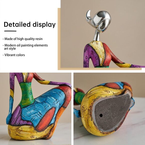 Art Female Sculpture Figurines Abstract Woman Statue Home Décor Cabinet Accent C - Picture 5 of 6